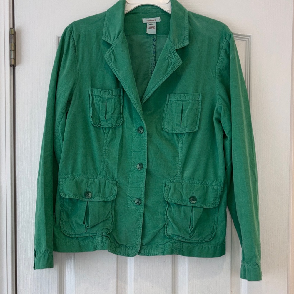 SALE-Sundance Light Green Jacket - Women's Lightweight Button-Front Coat